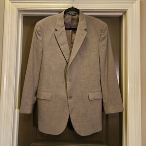 Jos. A. Bank 100% Wool Brown Houndstooth Sport Coat - Size 46R